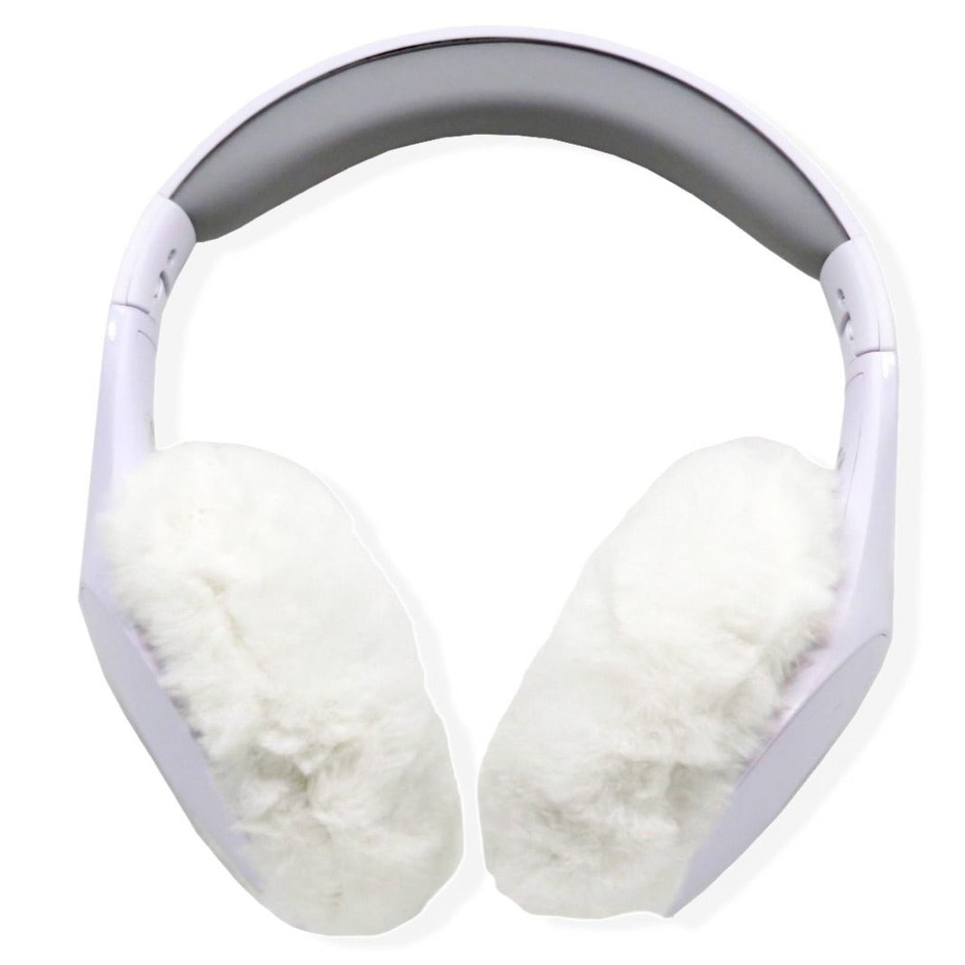 【PRAYING】FURRY HEADPHONE COVER_WHITE Praying Women's' Furry Headphones Cover in White | LN-CC®